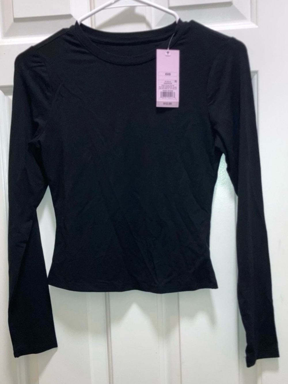 Women's Long Sleeve Base Layer T-Shirt - Wild Fable Black Size XXS new - Picture 2 of 4
